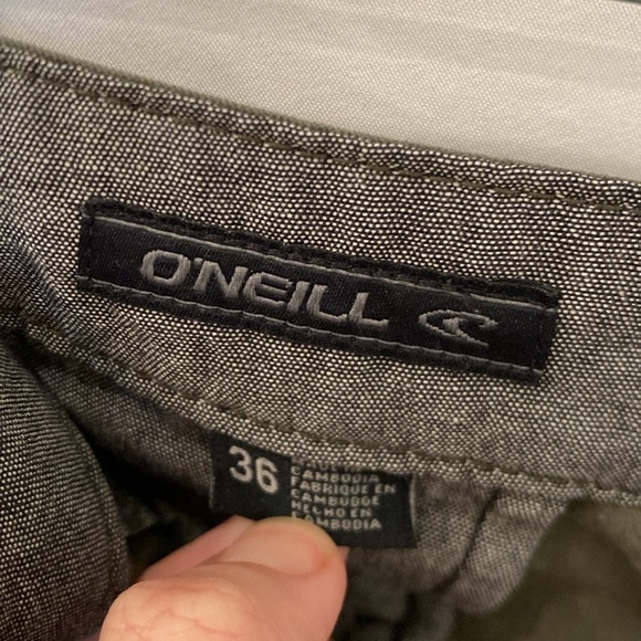 Mens Oneill 36 green Shorts Casual Surf Skater flat front relaxed fit - Picture 3 of 6